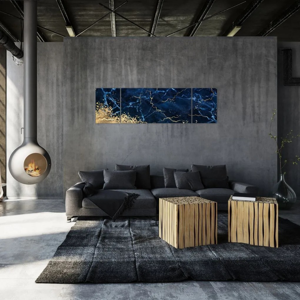 Obraz - Ciemnoniebieski marmur (170x50 cm)