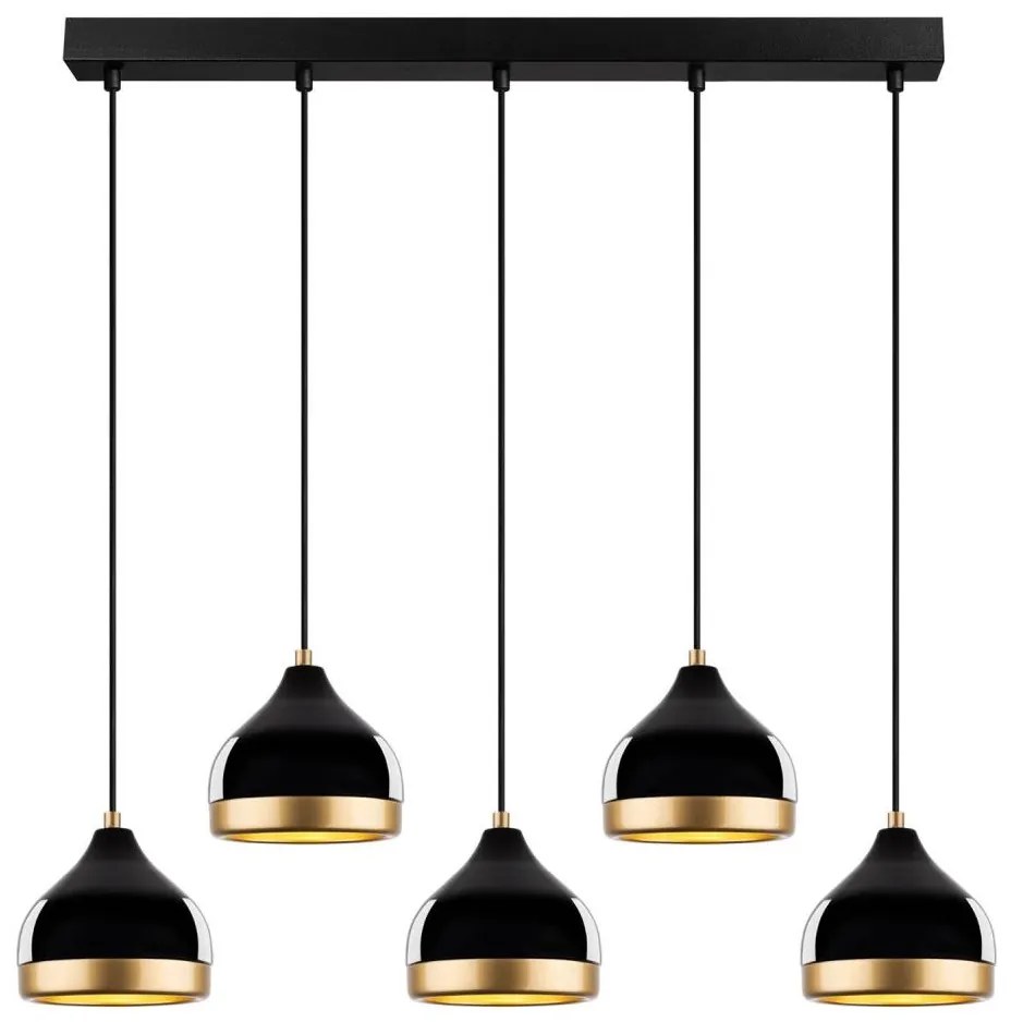 Żyrandol na lince YILDO 5xE27/40W/230V czarny/złoty