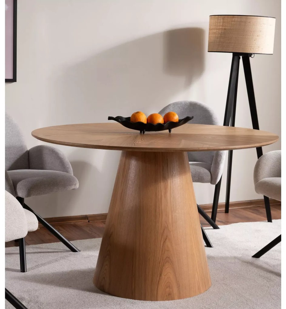 Okrągły stół jadalniany ANGEL 120x120 cm, dekor dąb