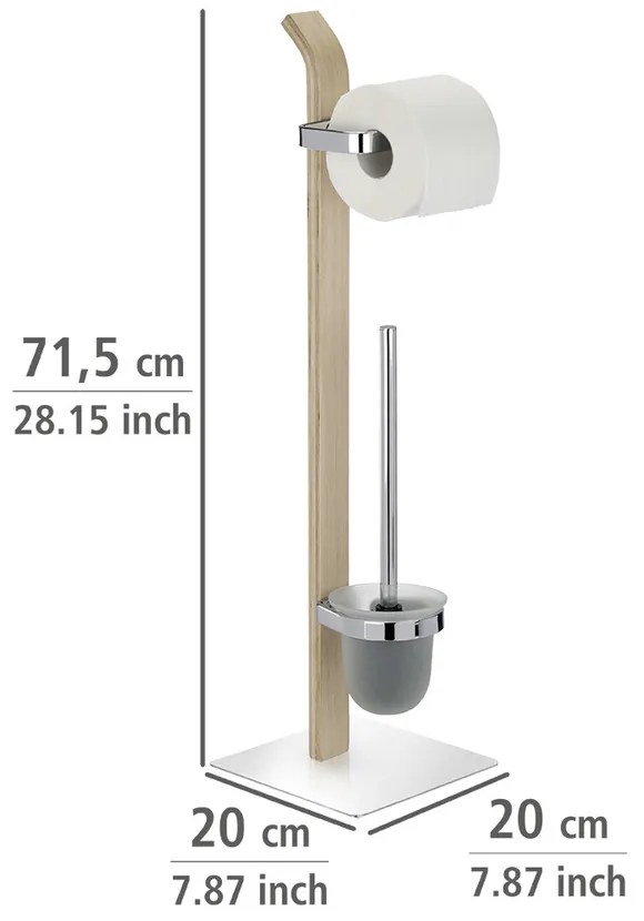 Stojak na papier toaletowy i szczotkę do WC, SAMONA BROWN - 2 w 1, WENKO