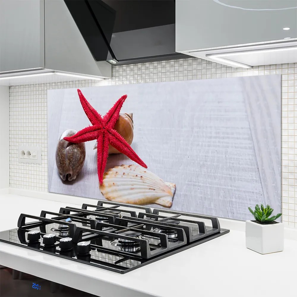 Panel Szklany do Kuchni Oceaniczne Skarby na Piasku