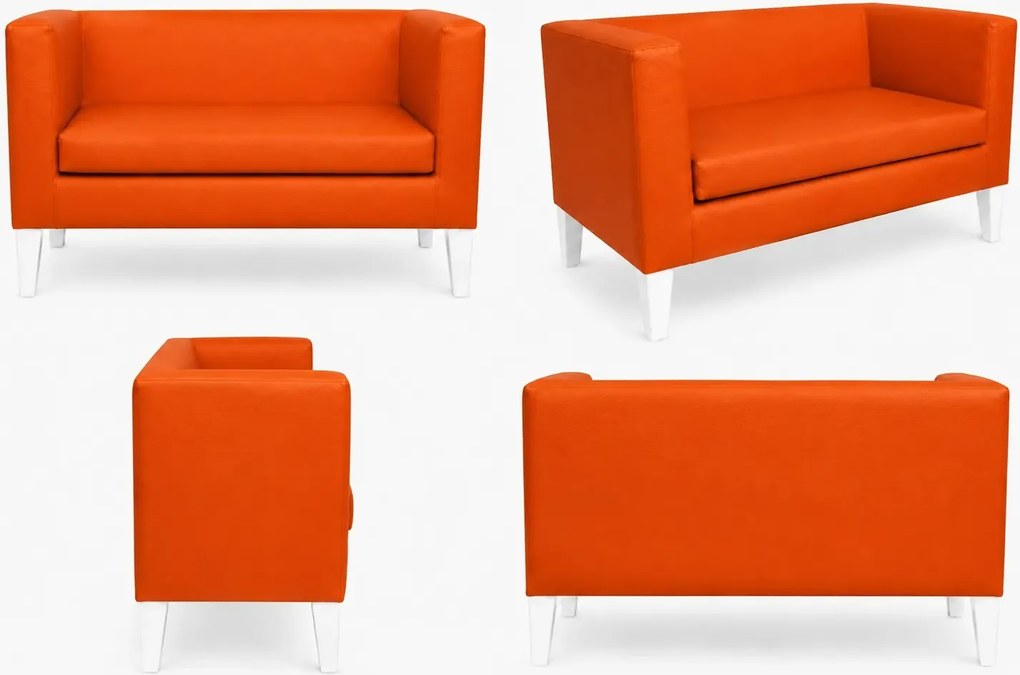 Sofa Monaco : Kolor nogi - Biała, Kolor tkaniny - EKO-SKÓRA - 20D, Typ tkaniny - Eko-skóra , Wysokość nogi - 20 cm