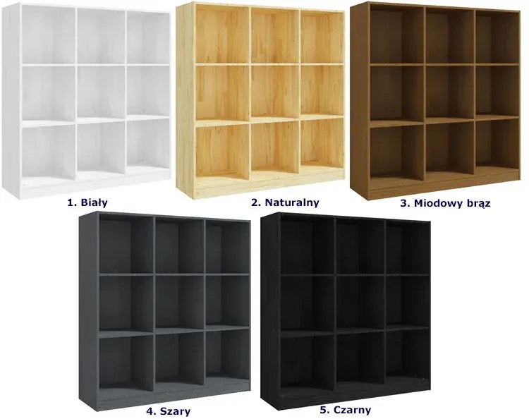 Sosnowy kwadratowy regał na książki R2-N67