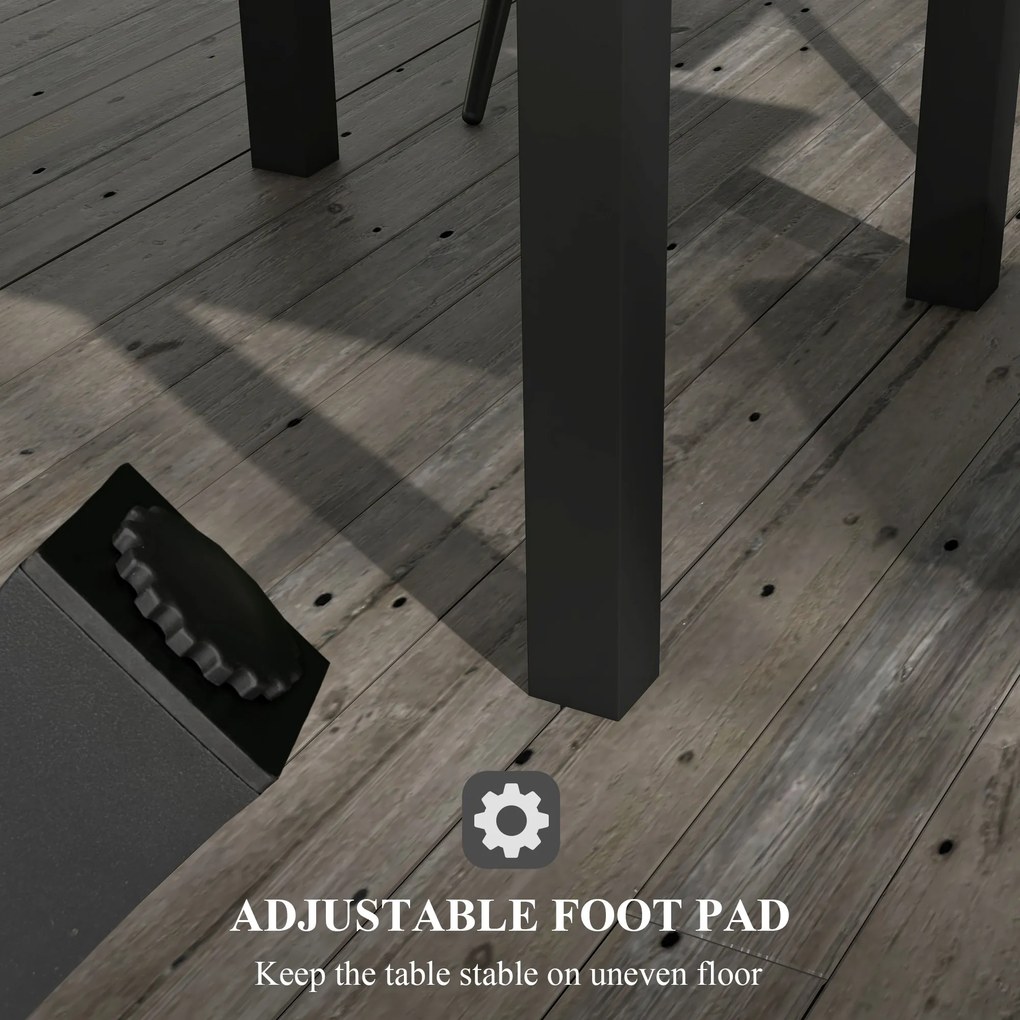 Outsunny Stół ogrodowy Stół zewnętrzny, odporny na warunki atmosferyczne, 162 x 80 x 75 cm, Żółty