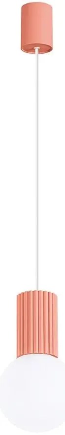 Brzoskwiniowa pojedyncza lampa wisząca - K599-Buble