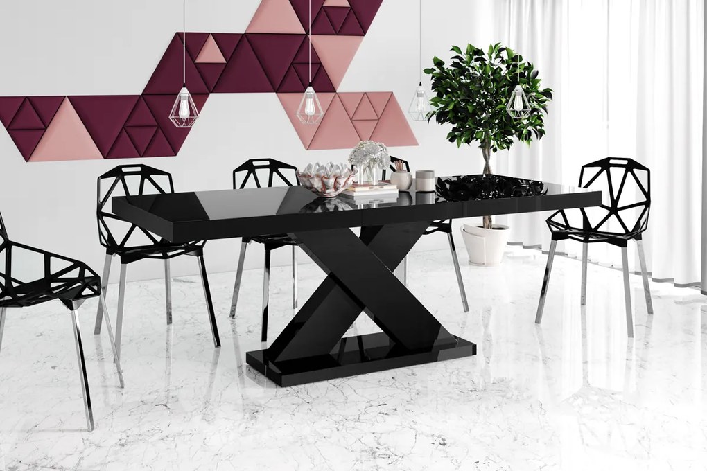 Stół rozkładany w wysokim połysku Xenon czarny