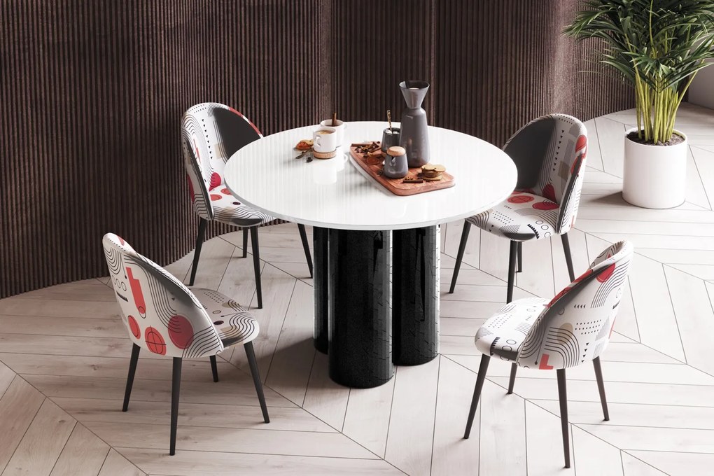 Okrągły stół w wysokim połysku Raveo Hubertus