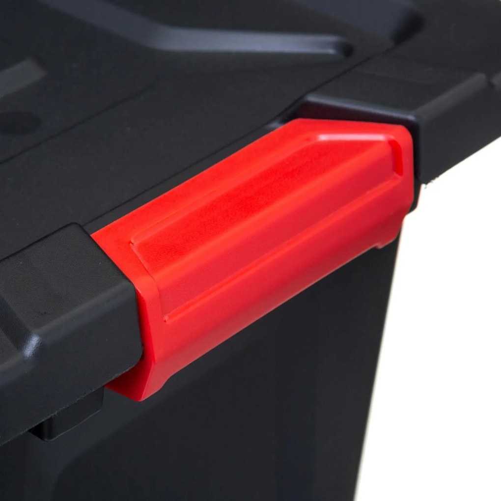 Pojemnik plastikowy z pokrywką, z zawiasami