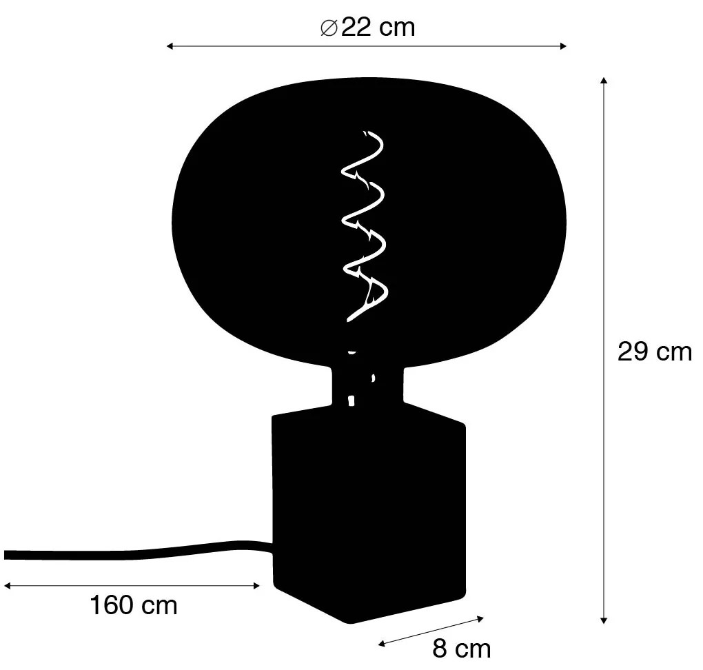 Rustykalna lampa stołowa z drewna naturalnego w komplecie z LED G220 - Bloc Rustykalny / Vintage Oswietlenie wewnetrzne