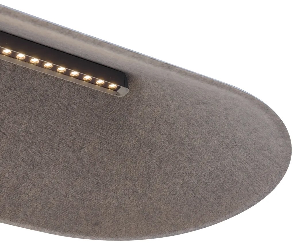 Nowoczesna lampa wisząca czarna z szarym wnętrzem, w zestawie LED z 3-stopniowym ściemnianiem - Dani