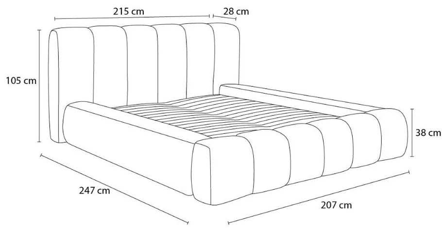 Zielone tapicerowane łóżko dwuosobowe ze schowkiem i stelażem 160x200 cm Denali – Bobochic Paris