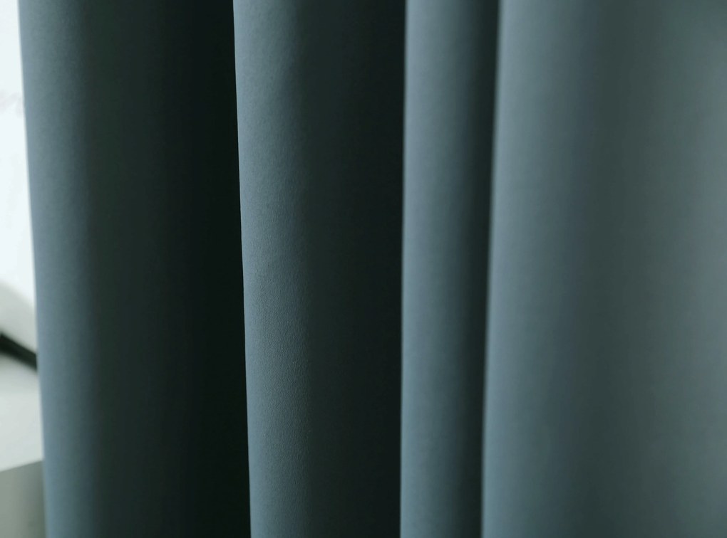 Niebieskozielona zasłona OXFORD 140x250 cm Zawieszanie: Metalowe pierścienie
