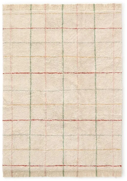 Kremowy bawełniany dywan tkany ręcznie odpowiedni do prania 140x200 cm Color Lines – Lorena Canals