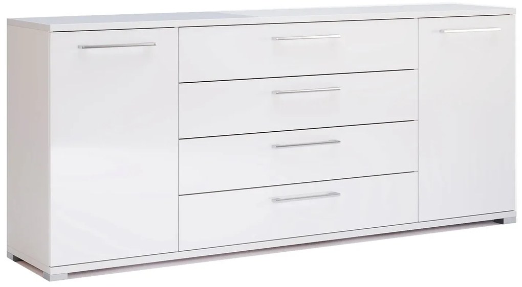 Duża biała komoda z szufladami i półkami 190 cm E1-A60