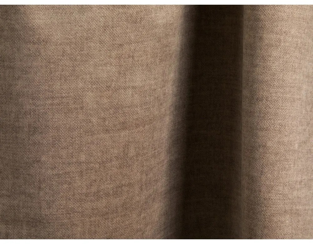 Jasnobrązowe tapicerowane łóżko dwuosobowe ze schowkiem ze stelażem 200x200 cm Martina – Micadoni