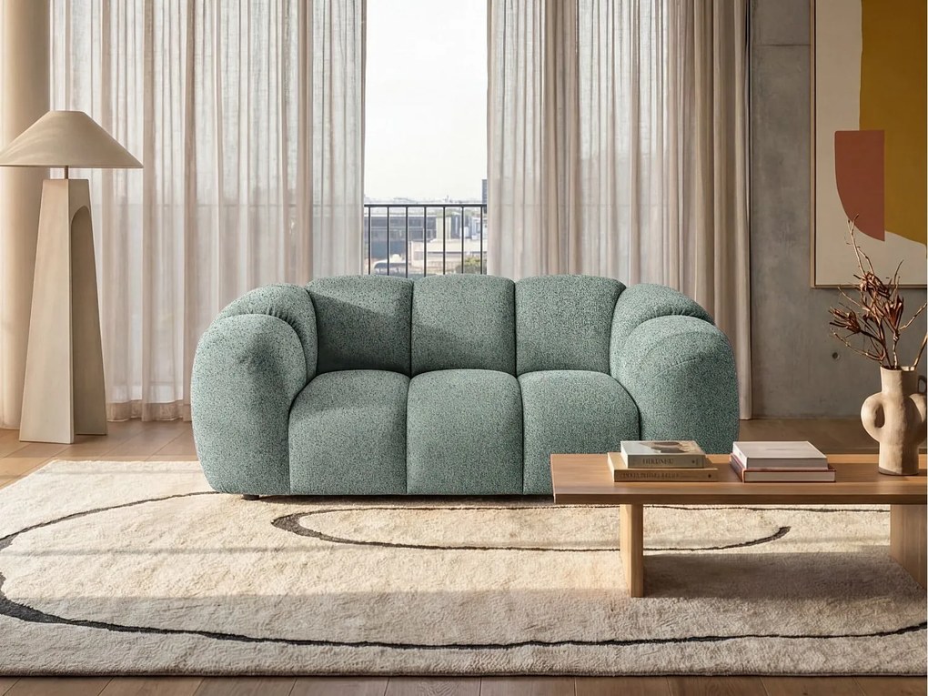 Sofa designerska MALI 2-osobowa, obita tkaniną Puente 06 w kolorze jasnoszarym – model Cloud Design 200 cm – luksusowa sofa z wyściółką HR
