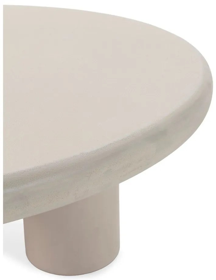 Kremowy okrągły stolik w dekorze kamienia ø 80 cm Iriel – MOME