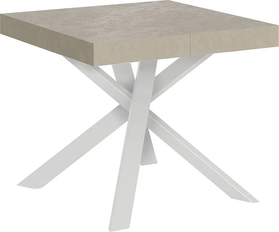 Stół rozkładany 90/194x90 cm Clerk kaszmir nogi białe