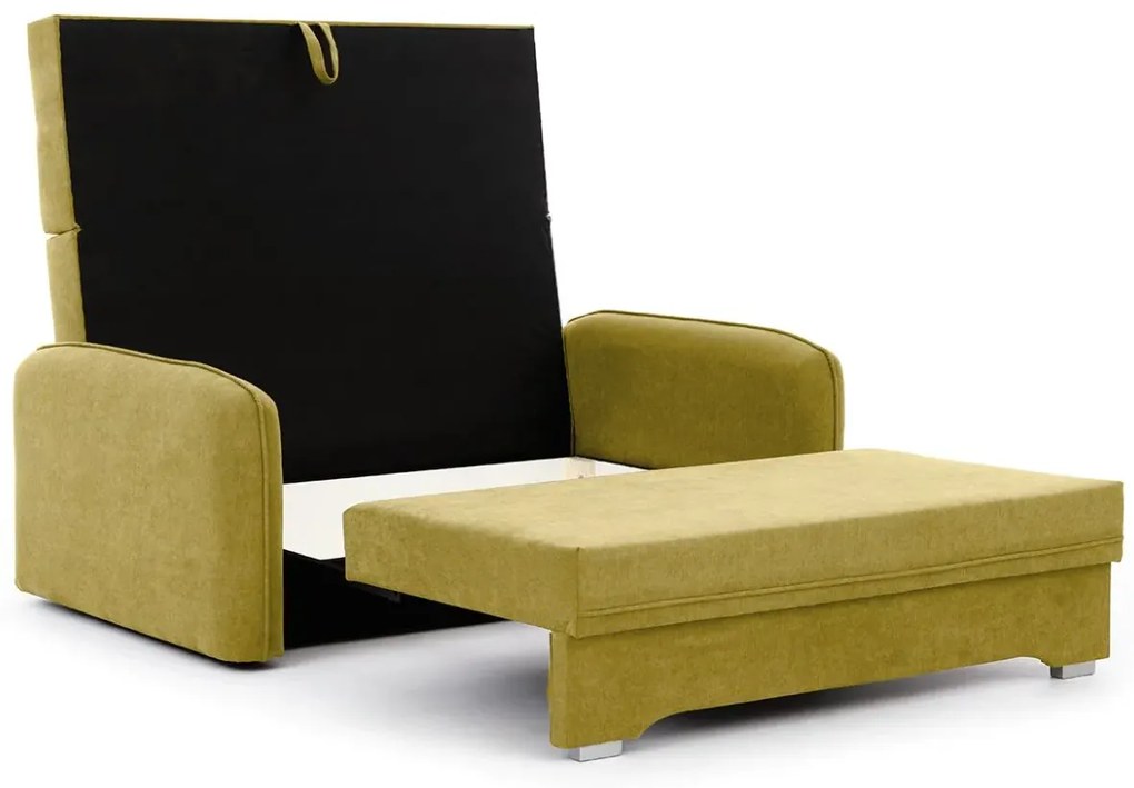 Sofa rozkładana z funkcją spania LAINE żółta ELTAP