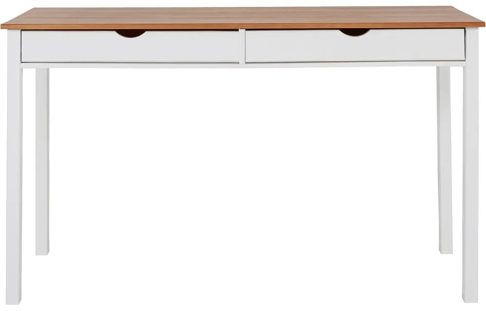 Biało-brązowe biurko Støraa Gava, dł. 140 cm