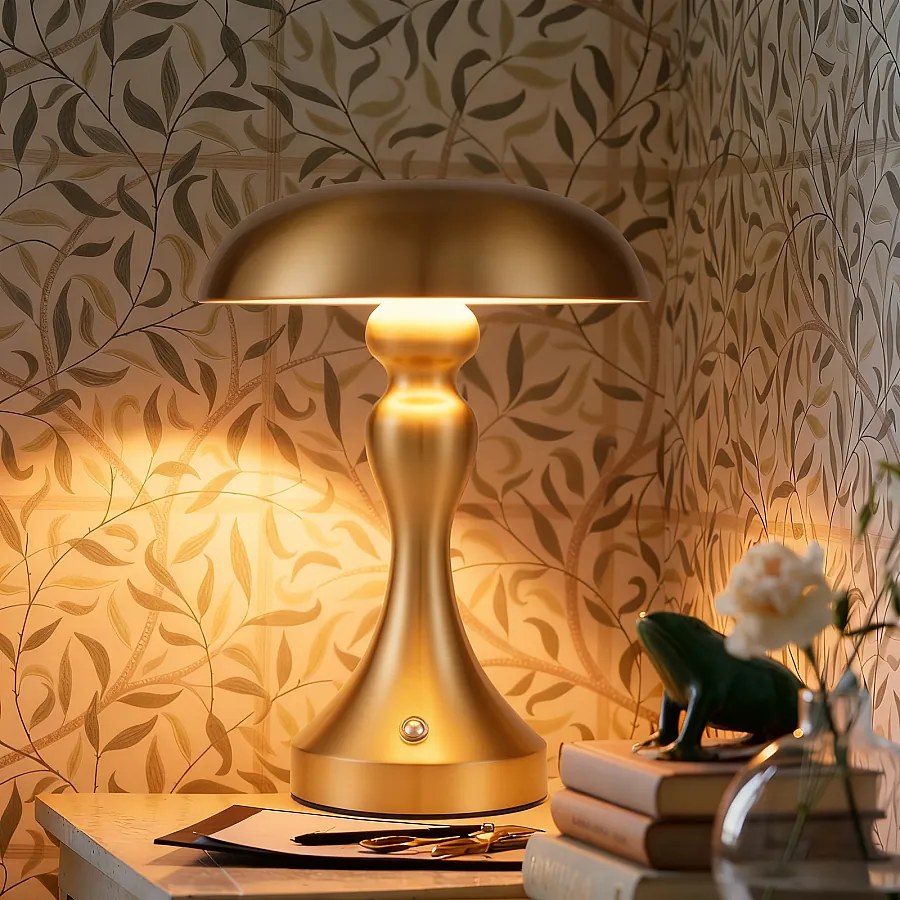 NETTLIFE Lampka nocna LED z funkcją ściemniania dotykowego, bezprzewodowa, ładowana przez USB, styl vintage