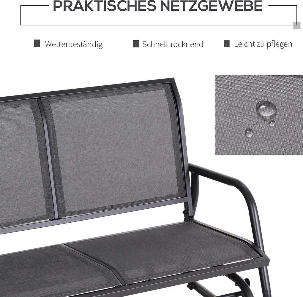 Outsunny ławka bujana huśtawka ogrodowa ławka ogrodowa krzesło bujane ławka parkowa czarna