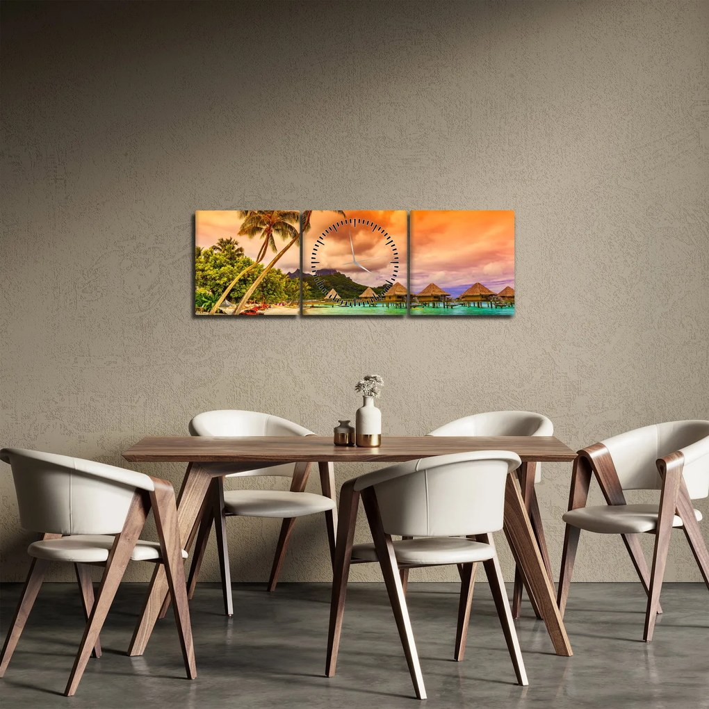 Obraz - Bora Bora Island (z zegarem) (90x30 cm)