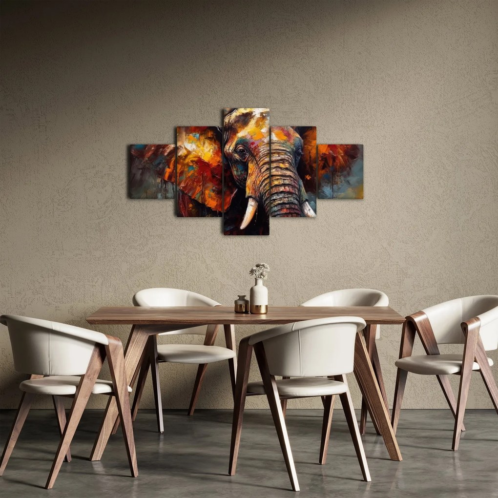 Obraz - Malowanie słonia (125x70 cm)