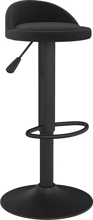 Nowoczesny i Wygodny Czarny Barowy Taboret z Weluru