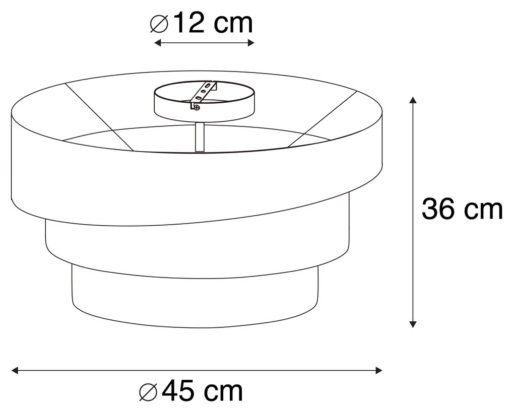 Nowoczesna lampa sufitowa brązowa 45 cm 3-punktowa - Drum Trio Nowoczesny Oswietlenie wewnetrzne