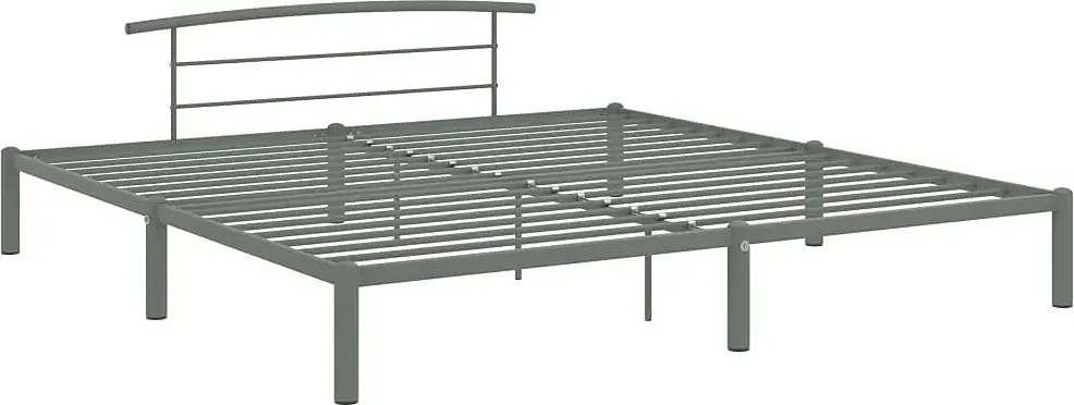 Szare metalowe łóżko dla dwóch osób 180 x 200 cm F7-T37