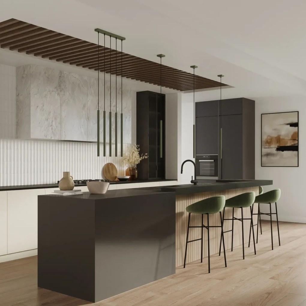Lampa wisząca PASTELO 1 zielona oliwka SOLLUX LIGHTING