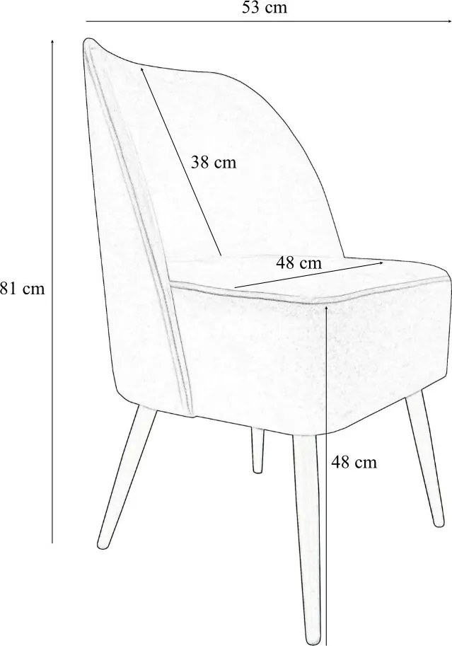 Fotel DUBAJ tkanina Welur noga metalowa : Kolor nogi - Czarna stożek, Kolor tkaniny - VELVET - MG39