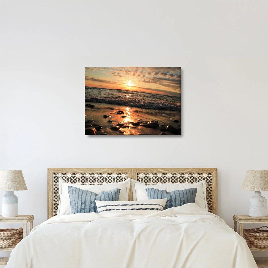 Obraz - Zachód słońca nad oceanem (70x50 cm)