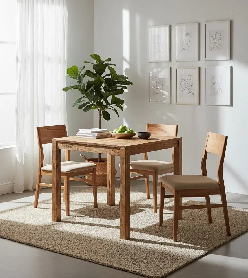 Brązowy mały stół z drewna mango C4-S43