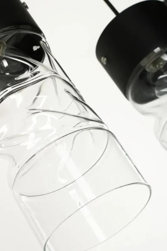 Szklana potrójna lampa wisząca nad stół - EX501-Malone