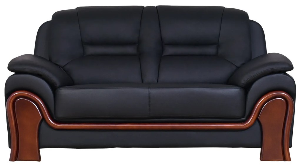 Skórzana kanapa 2-osobowa Palladio, wykonana ze skóry naturalnej, dostępne kolory brązowy, czarny, kremowy. Wygodna sofa do biura. Klasyczny stylowy design.