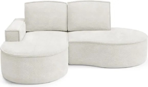 Narożnik MOLLY Lewostronny bez funkcji spania, wolnostojący tkanina ABRIAMO 04 Biały