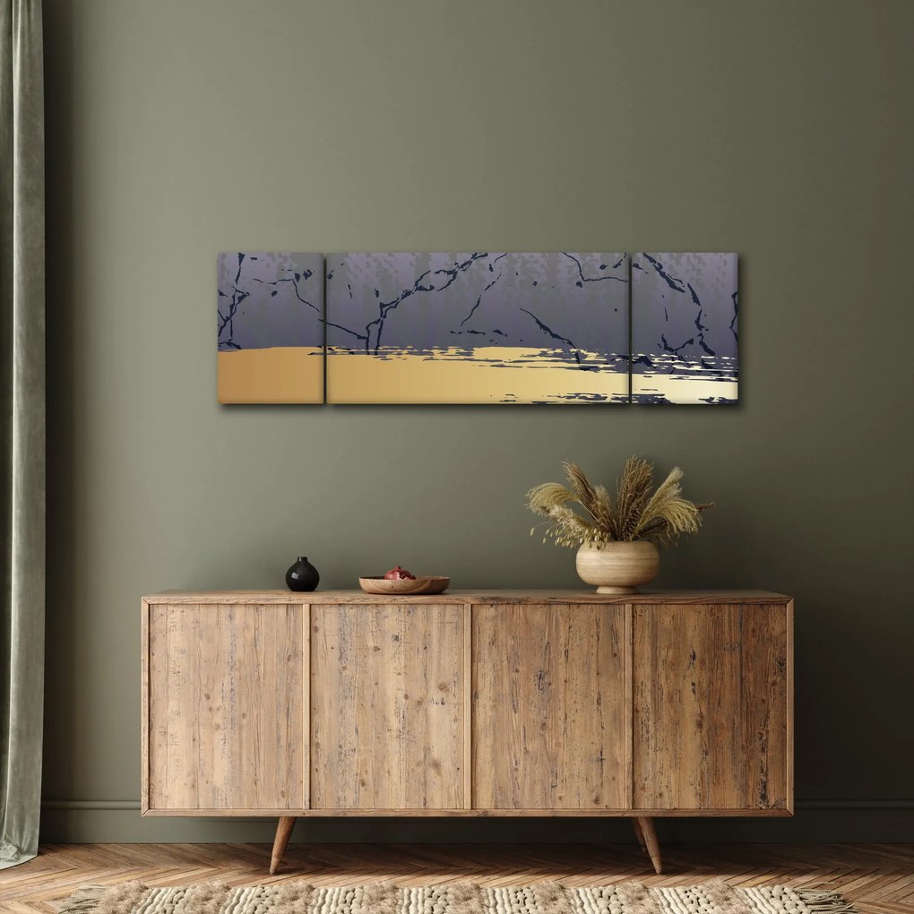 Obraz - Niebiesko-złota abstrakcja N⁰1 (170x50 cm)