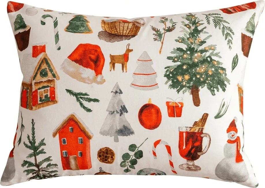 Poszewka na poduszkę z mikrofibry FESTIVE MAGIC 50x70 cm, biała
