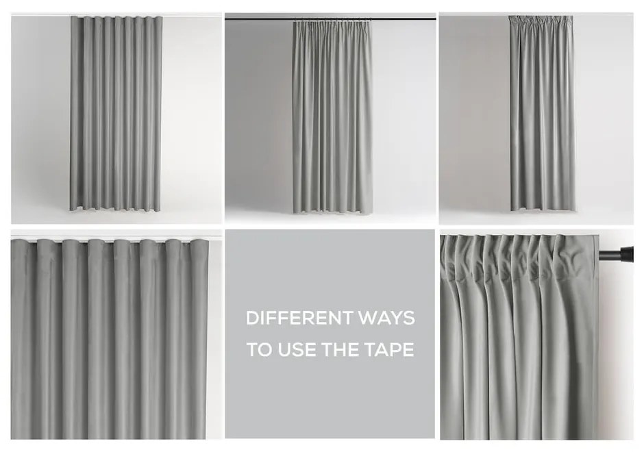 Jasnoszara aksamitna zasłona częściowo zaciemniająca (dimout) 140x270 cm Pleat – Restilo