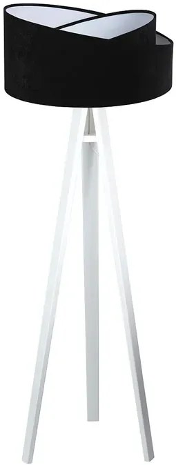 Czarno-biała nowoczesna lampa stojąca trójnóg W0-K17