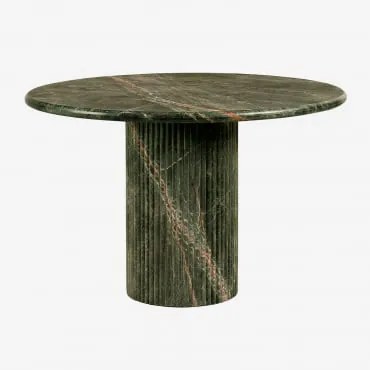 Okrągły Stół Jadalniany Ø120 Cm Z Naturalnego Kamienia Grosseto Zielony Marmur Forest - Sklum