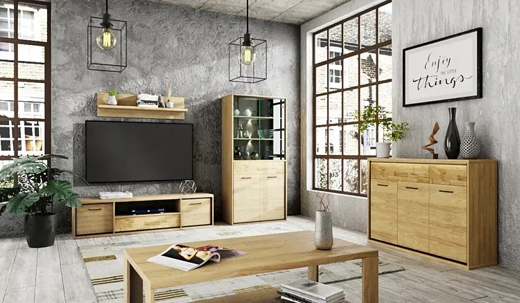 Lustro ścienne w ramie hikora naturalna N7-E11