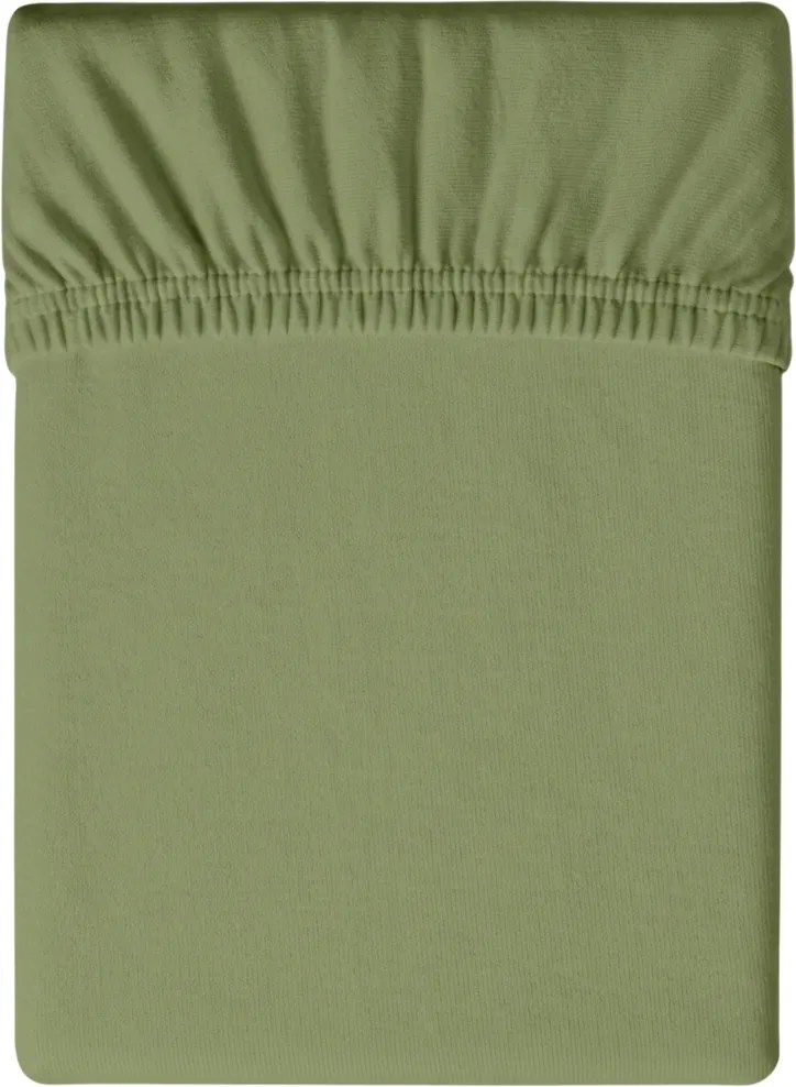 PrzytulneMieszkanie.pl Prześcieradło z mikrofibry MICROVELLE oliwkowo zielone 90x200 cm