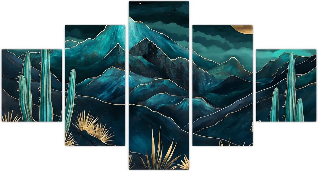 Obraz - Turkusowa noc (125x70 cm)