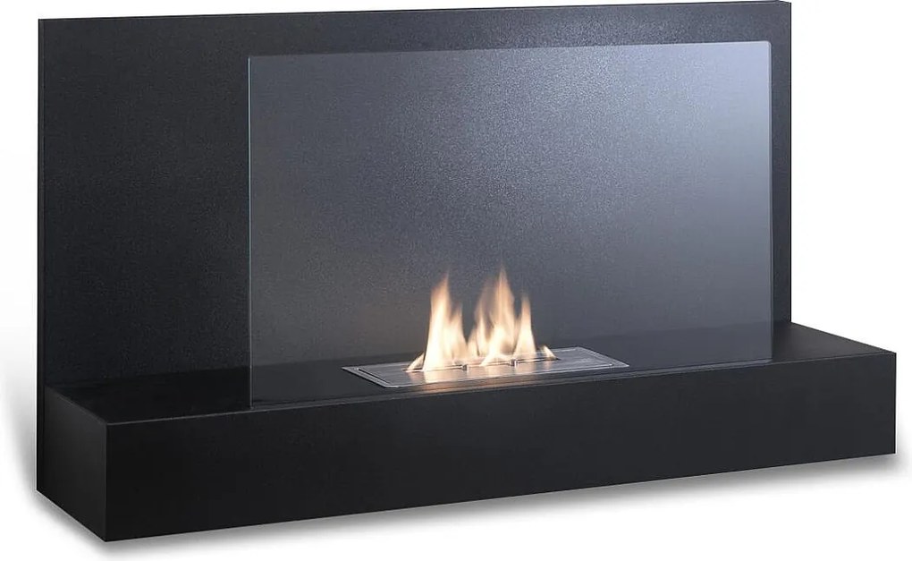 Bmovie - Czarny metalowy biokominek ścienny
