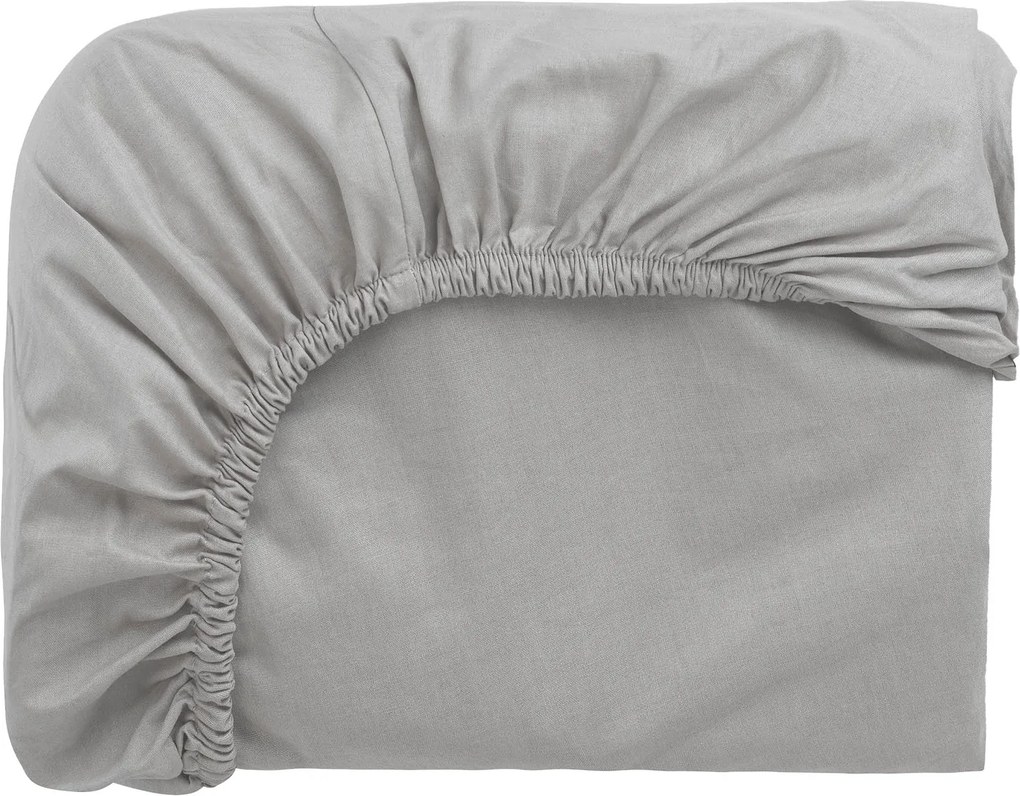 Prześcieradło z gumką z satyny bawełnianej Dormeo Warm Hug 90x200 cm szary