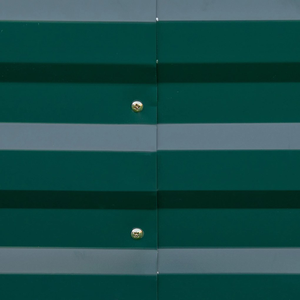 Outsunny Podwyższone łóżko ogrodowe Stal Otwarte dno Łatwy montaż Zielony 95x90 5x29 8cm | Aosom PL