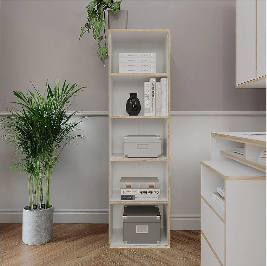 Regał na książki biały 40x30x140 tetrix